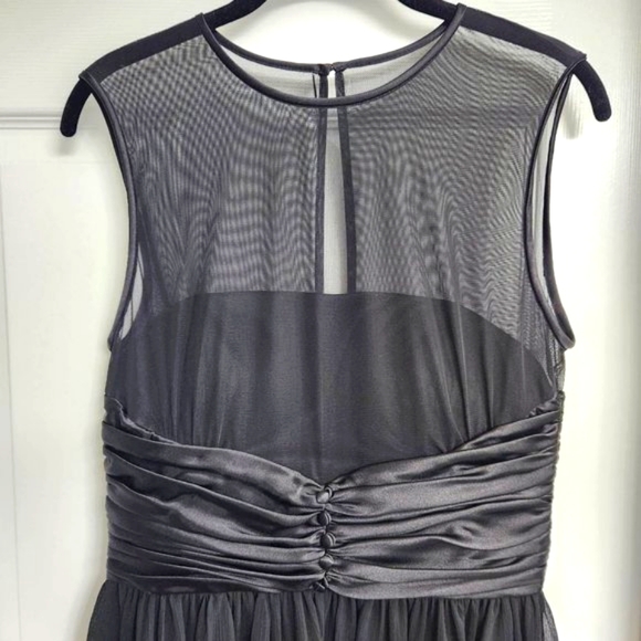 Maggy London little black dress with illusion neckline (Size 8) - Picture 2 of 7